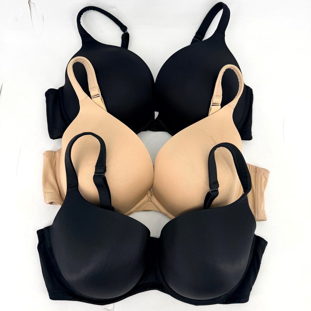 Cacique Sz 42DD Bra Lot Of 3 Smooth Boost Plunge Boost Balconette Black Nude